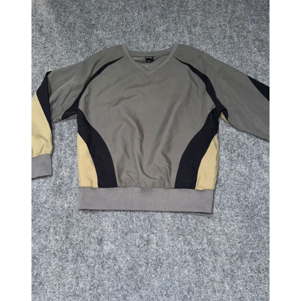 M Fashion Boys Size 8 Colorblock Windbreaker Pullover Gray Black Tan